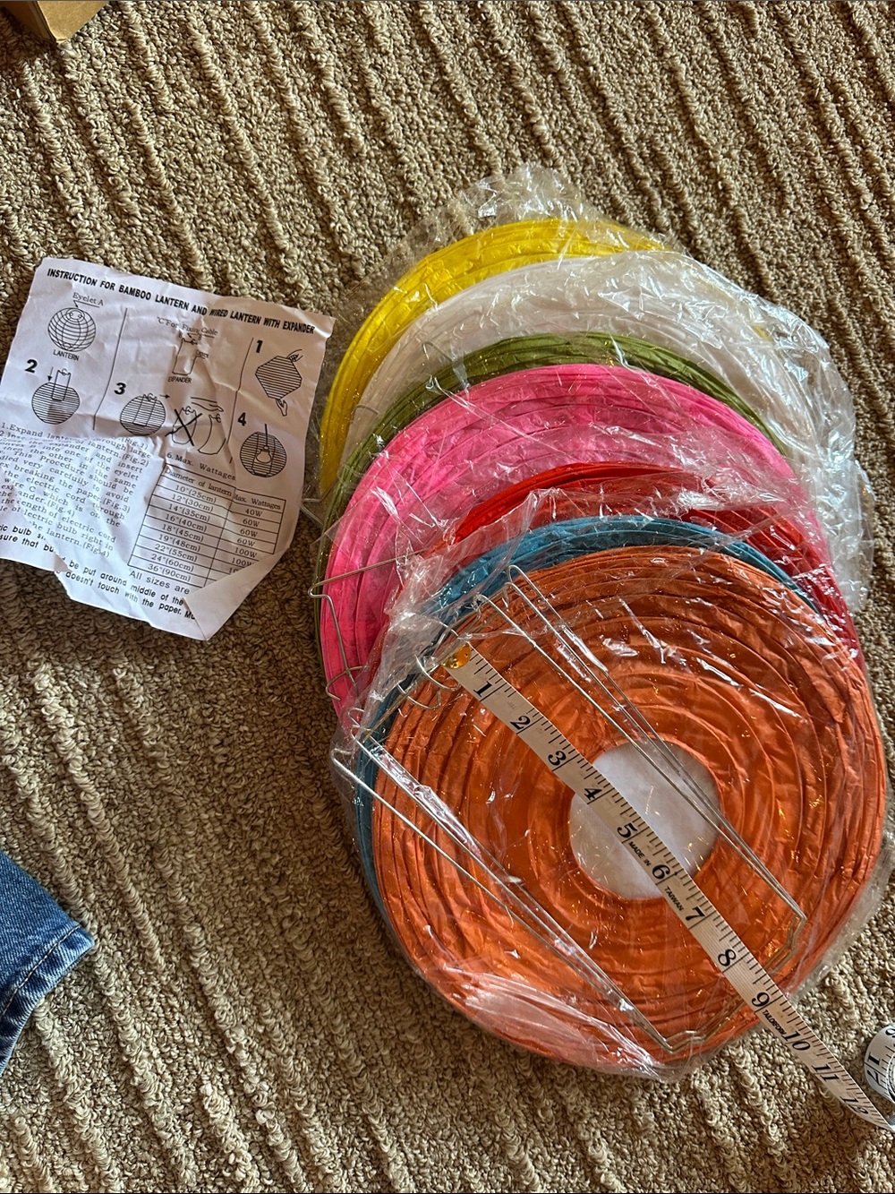 Colorful Round Paper Lanterns - 7 Pack 10”